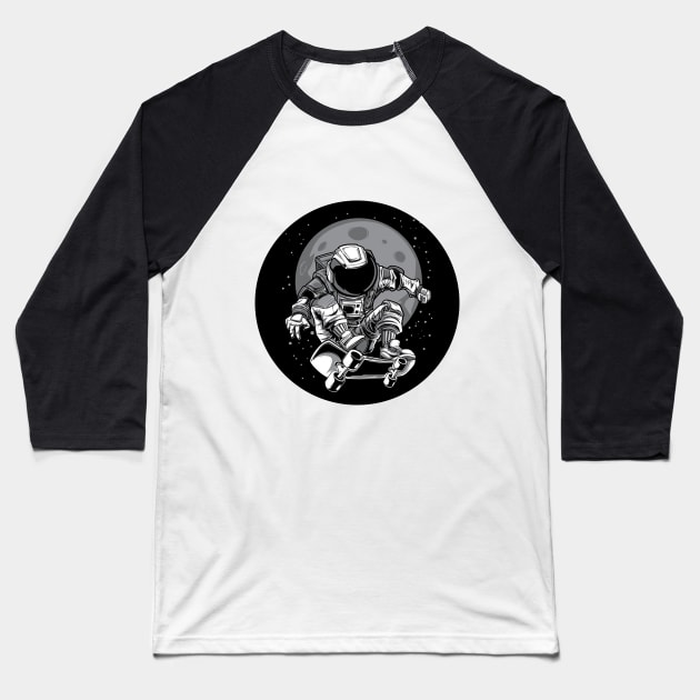 Astronaut skater Baseball T-Shirt by Unknownvirtuoso